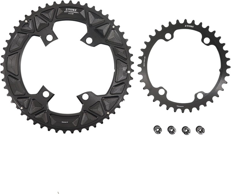 DJC Components DJC Stone 110bcd Round Double Chainring for Shimano 105 R7100 UT R8100 DA R9200 Road Bike 56-42T 55-40T 54-40T 53-39T 52-36T 50-34T 48-33T 46-32T - Image 4